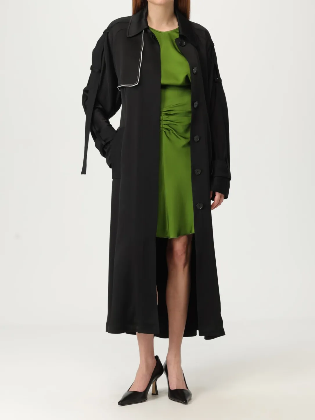 Trench lungo in misto viscosa Victoria Victoria Beckham