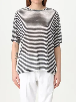 T-shirt a righe Peuterey in viscosa e lino