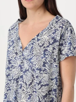 T-shirt a v Maliparmi in cotone paisley