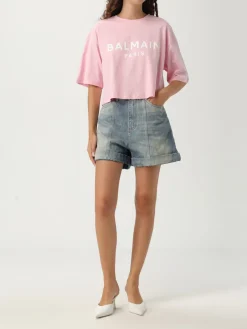 T-shirt Balmain in cotone con logo