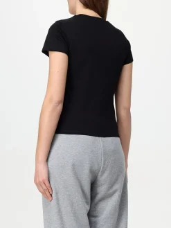 T-shirt basic in cotone con logo McQueen