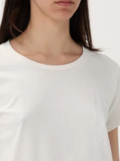 T-shirt basic Liu Jo con strass in jersey di cotone