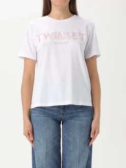T-shirt basic Twinset in cotone con logo