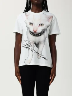 T-shirt Blumarine in cotone stretch con stampa logo