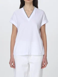 T-shirt Brunello Cucinelli in cotone con monile