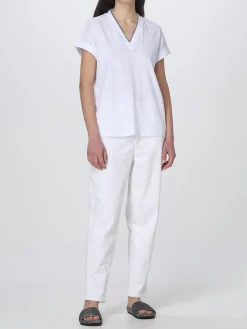 T-shirt Brunello Cucinelli in cotone con monile