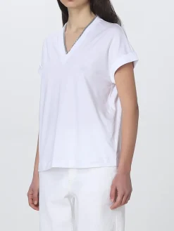 T-shirt Brunello Cucinelli in cotone con monile