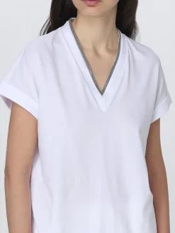 T-shirt Brunello Cucinelli in cotone con monile