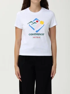 T-shirt Casablanca in cotone organico con stampa logo