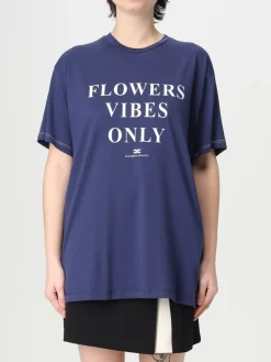 T-shirt con stampa slogan Elisabetta Franchi