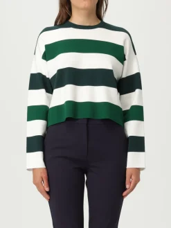 T-shirt crop in misto viscosa a righe Max Mara