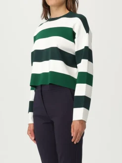 T-shirt crop in misto viscosa a righe Max Mara