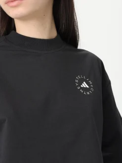 T-shirt crop in poliestere con logo Adidas by Stella McCartney