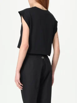 T-shirt cropped Twinset in cotone