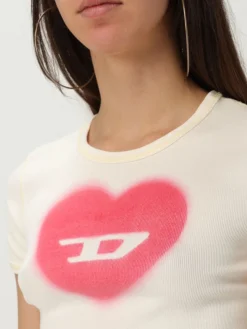 T-shirt Diesel in cotone con stampa Oval D
