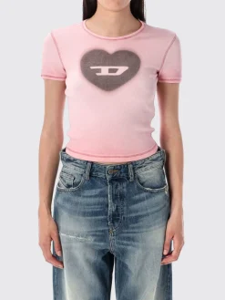 T-shirt Diesel in cotone con stampa Oval D