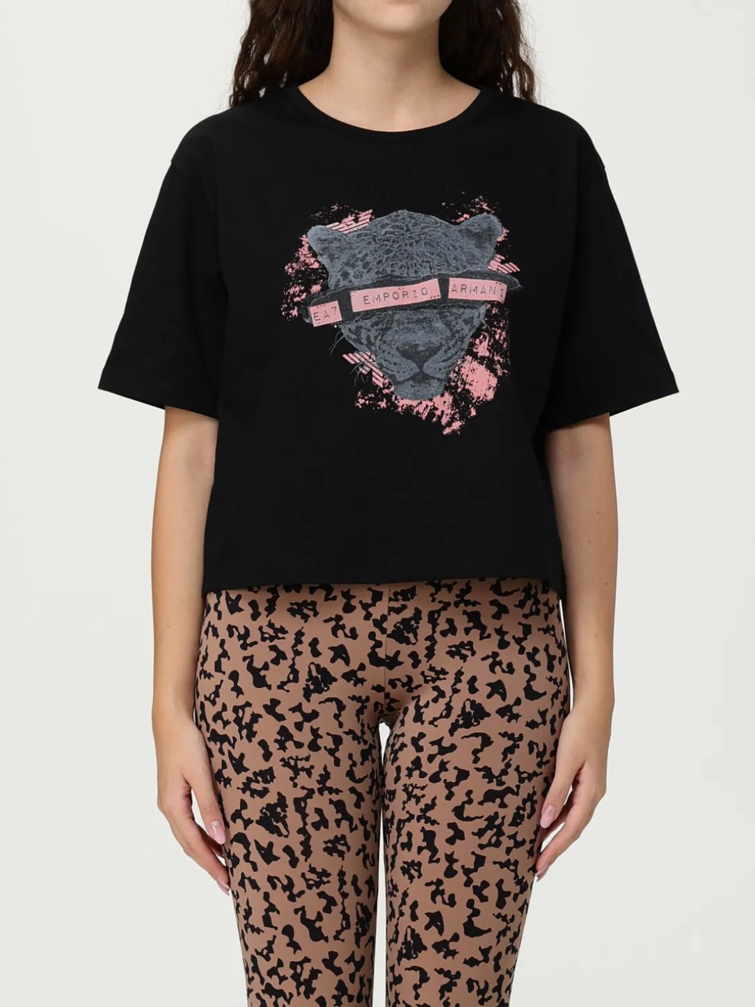 T-shirt EA7 in cotone con stampa logo