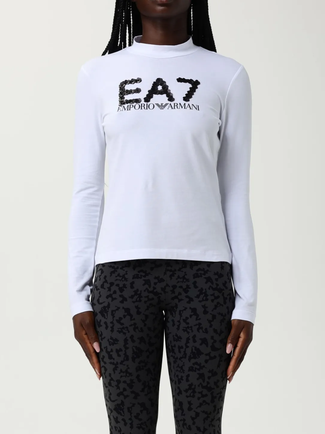 T-shirt EA7 in cotone stretch con logo