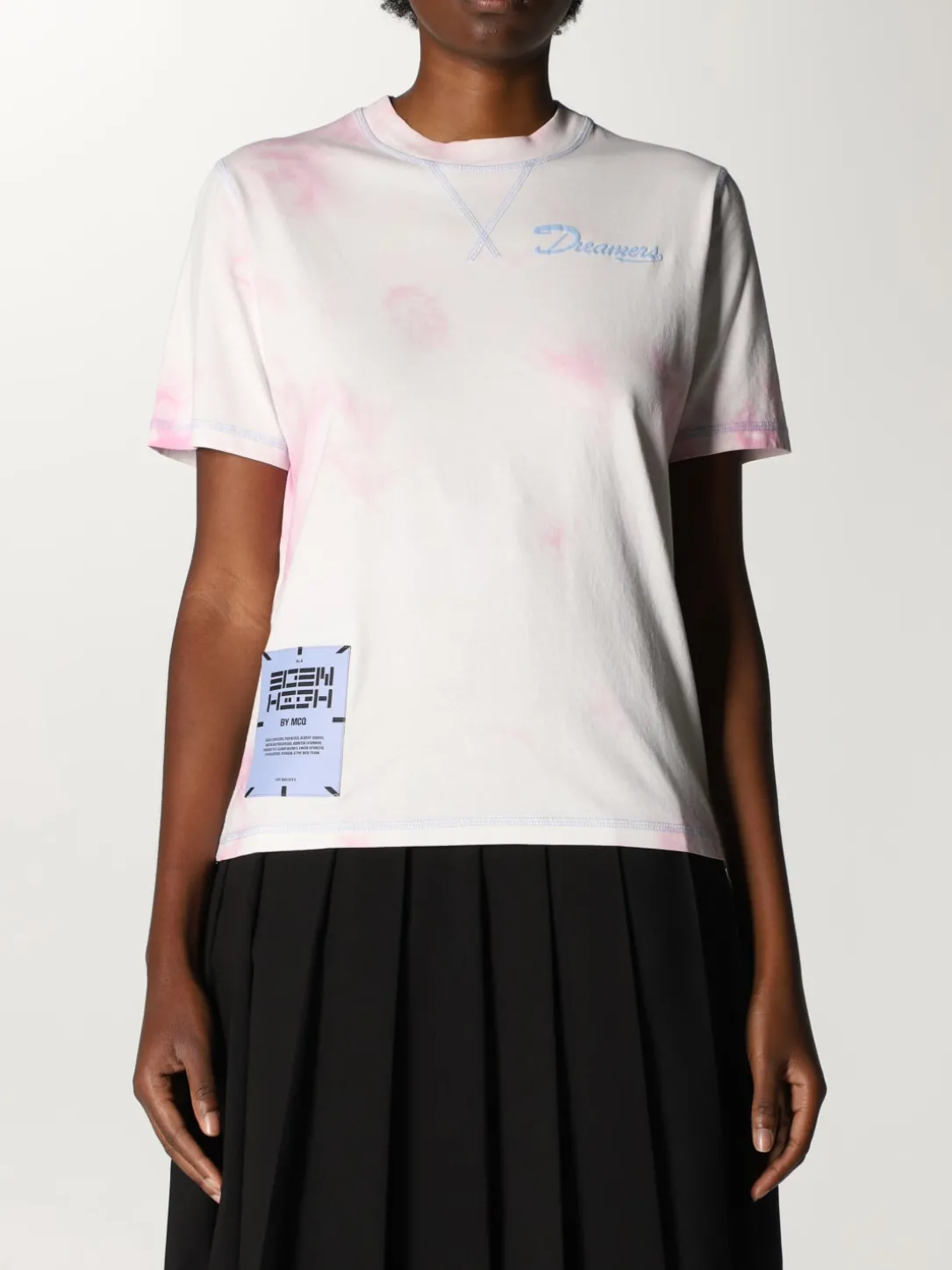 T-shirt Eden High by McQ in cotone con logo e stampa tie dye