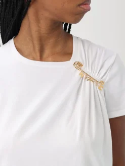 T-shirt Elisabetta Franchi in cotone con spilla