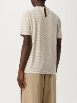 T-shirt in cotone a righe Brunello Cucinelli