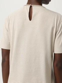 T-shirt in cotone a righe Brunello Cucinelli