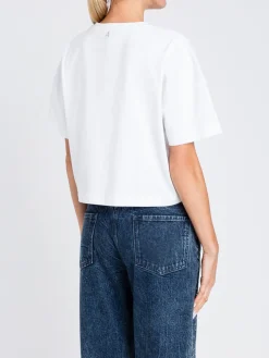 T-shirt in cotone con cristalli e logo Twinset Actitude