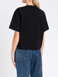 T-shirt in cotone con logo e strass Twinset Actitude