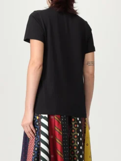 T-shirt in cotone con logo di strass Moschino Couture