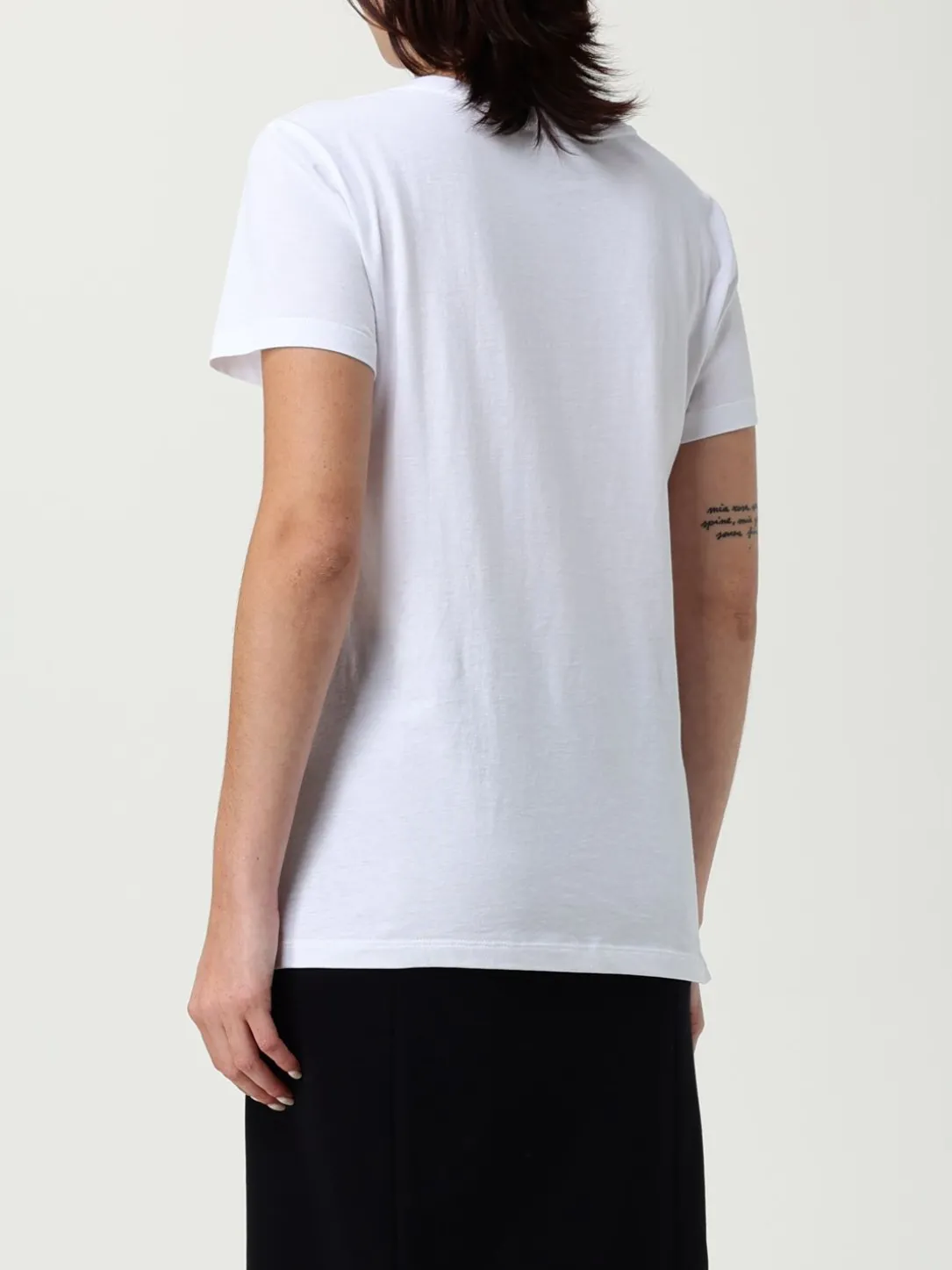 T-shirt in cotone con logo di strass Armani Exchange