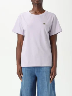 T-shirt in cotone con logo Twinset