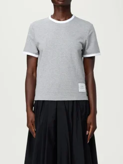 T-shirt in cotone con logo Thom Browne
