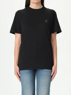 T-shirt in cotone con logo Golden Goose