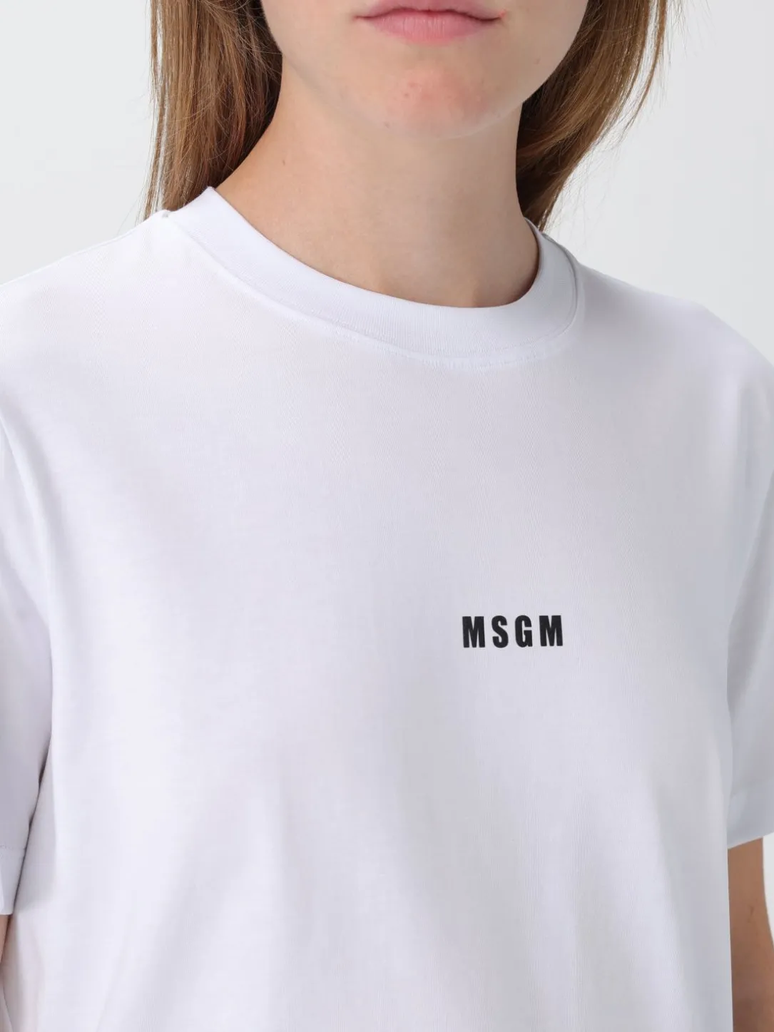 T-shirt in cotone con logo MSGM