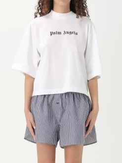T-shirt in cotone con logo Palm Angels