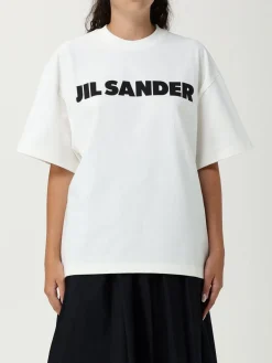 T-shirt in cotone con logo Jil Sander