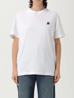 T-shirt in cotone con logo Golden Goose