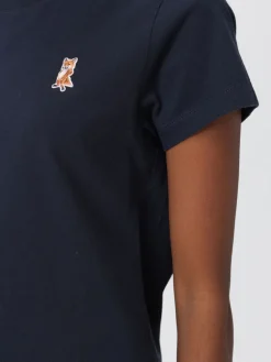 T-shirt in cotone con logo Maison Kitsuné