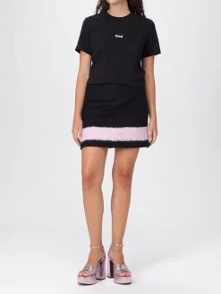 T-shirt in cotone con logo MSGM