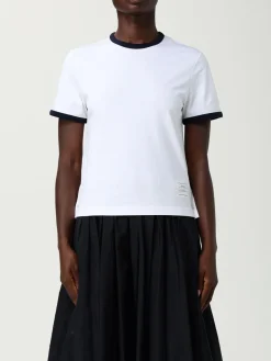 T-shirt in cotone con logo Thom Browne