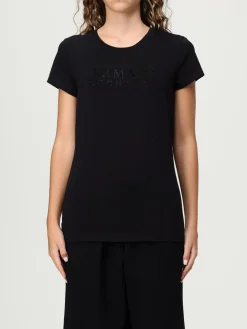 T-shirt in cotone con logo di strass Dolce & Gabbana