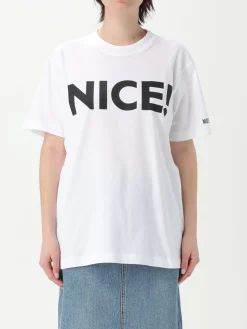 T-shirt in cotone con maxi scritta Moschino Couture