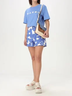 T-shirt in cotone con maxi logo Marni