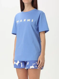 T-shirt in cotone con maxi logo Marni