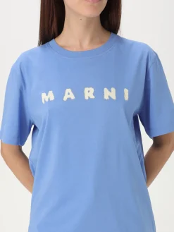 T-shirt in cotone con maxi logo Marni