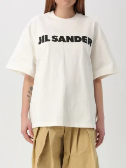 T-shirt in cotone con maxi logo Jil Sander