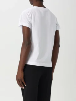 T-shirt in cotone con mini logo Pinko