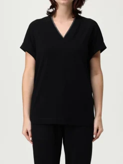 T-shirt in cotone con monile Brunello Cucinelli