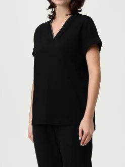 T-shirt in cotone con monile Brunello Cucinelli