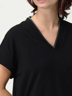 T-shirt in cotone con monile Brunello Cucinelli